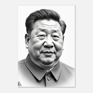 Xi Jinping Poster, Xi Jinping Illustration, Xi Jinping Political Poster, Xi Jinping Wall Art, China President Poster