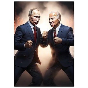Putin against Both Poster, Putin Poster, Putin Pictures, Putin Illustration, Putin Caricature