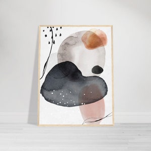 Watercolor Circles Poster, Abstract Canvas Print, Bohemian Decor, Wood Frame, Gift Idea Abstract Canvas Art, Boho Watercolor Circles Posters