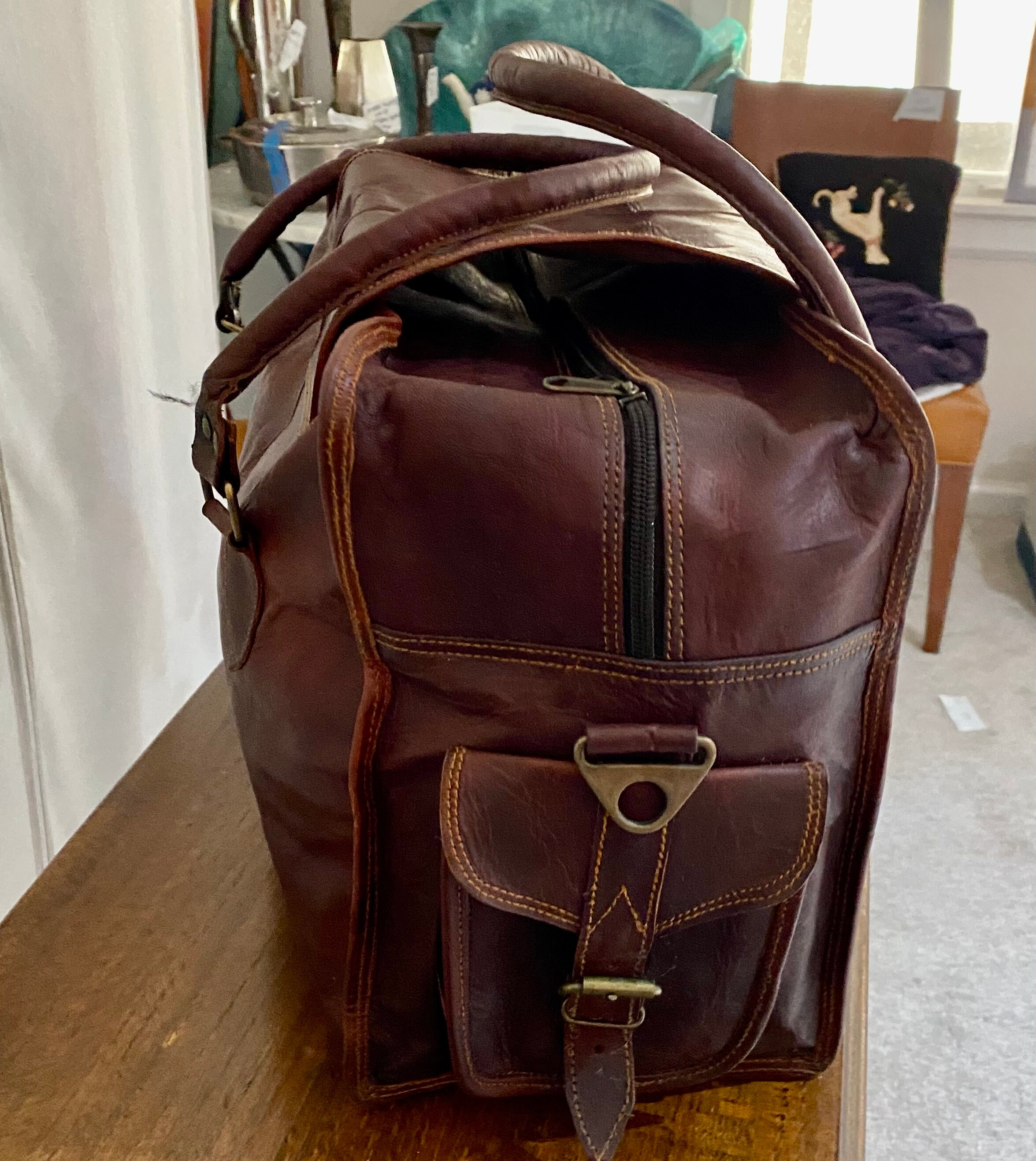 Genuine Italian Leather Weekend Bag Etsy