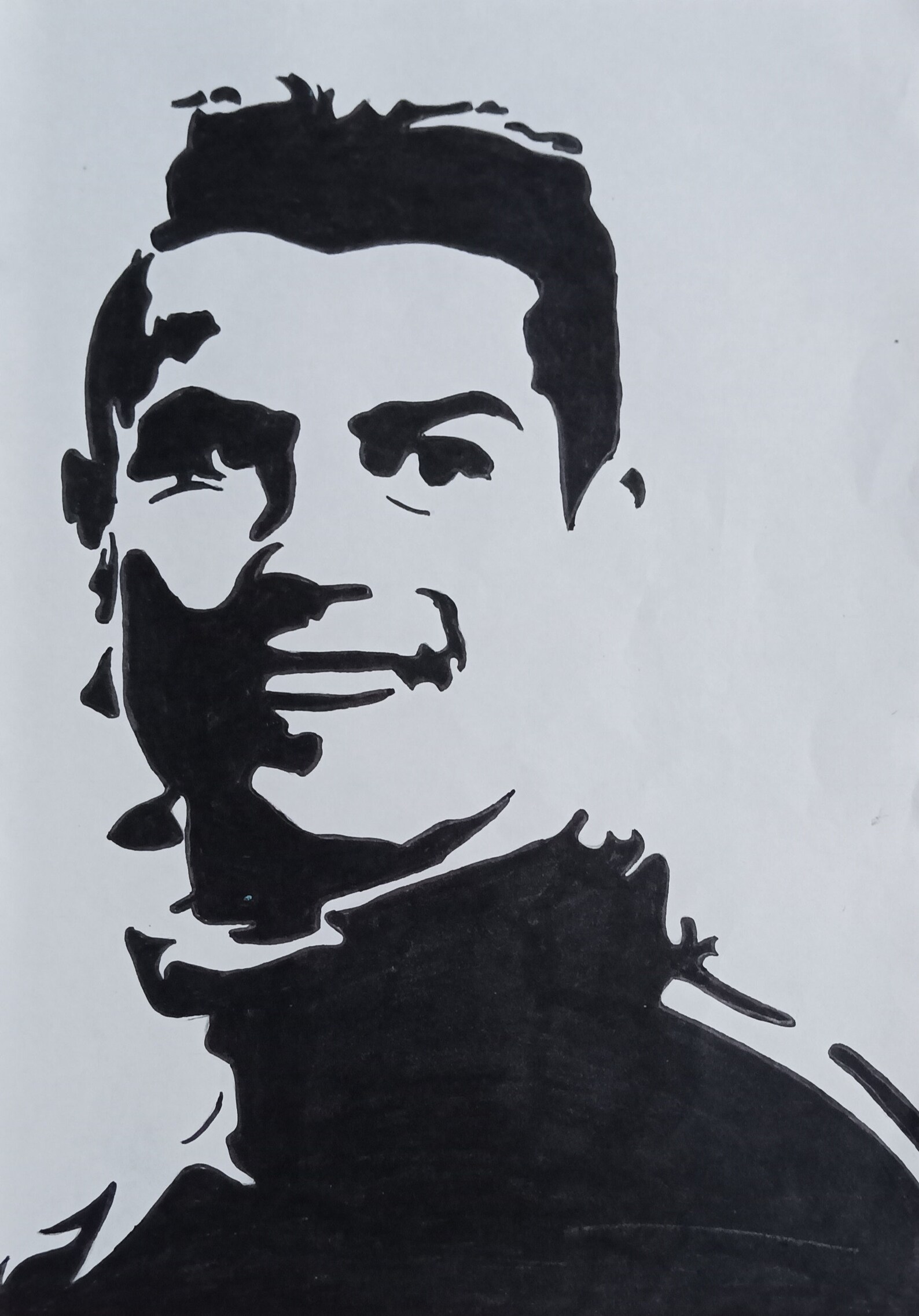 Cristiano Ronaldo Black and White Drawing - Etsy