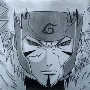 Black And White Handmade Naruto Sketch, Size: A4