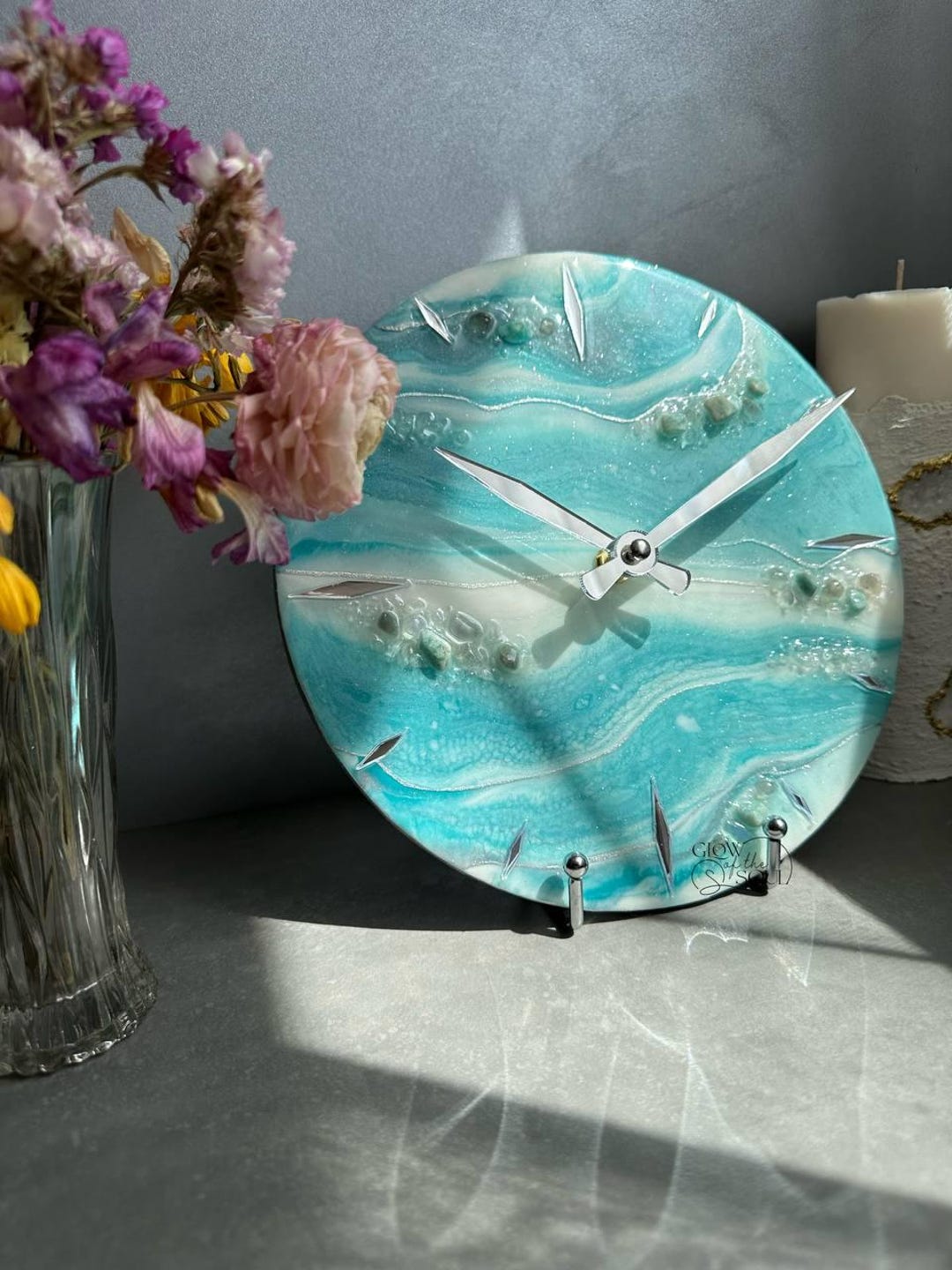 Resin Table Clock, Table Clock, Bedside Clock, Unique Style, Custom ...