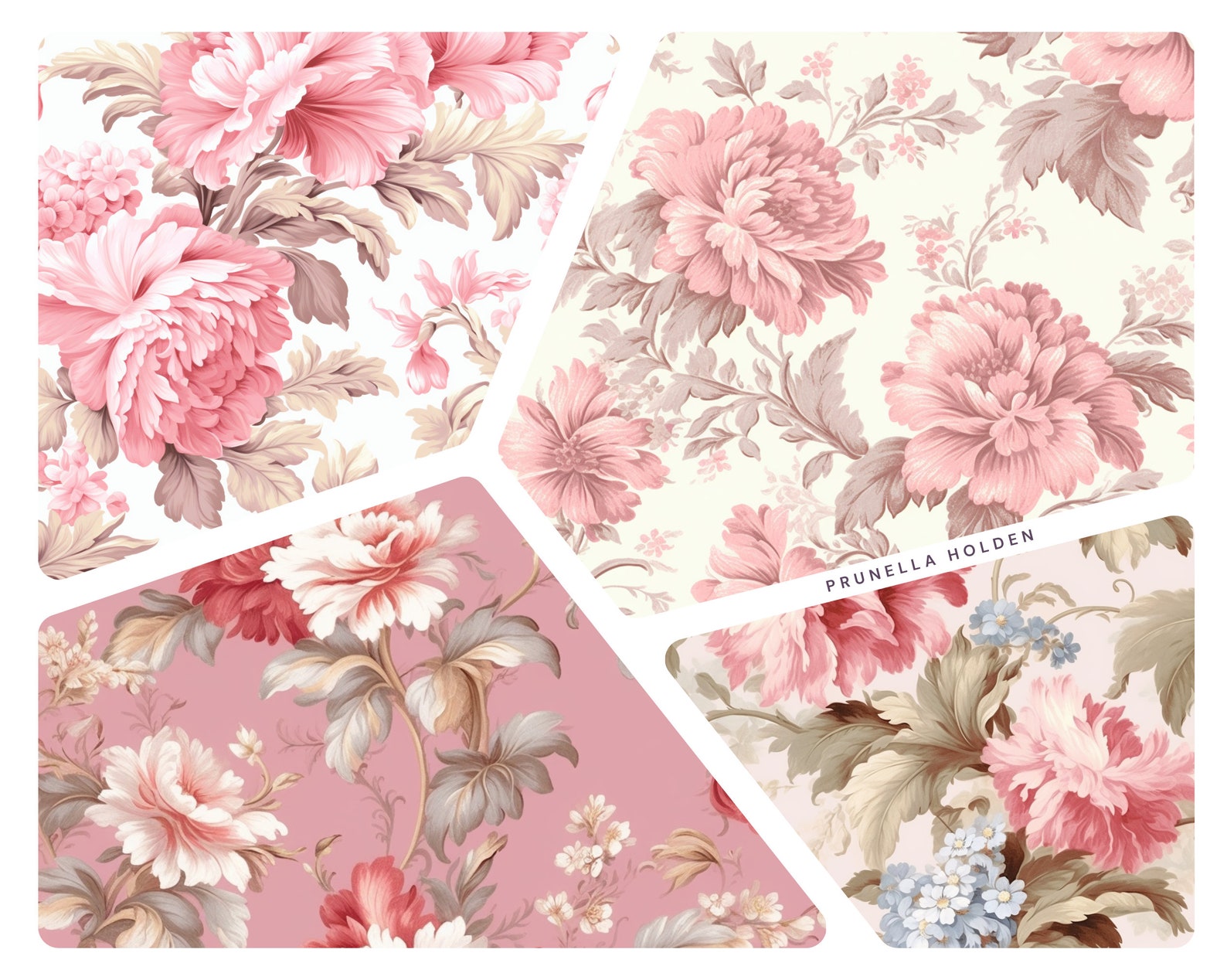 French Wallpaper Digital Prints: Elegant Handmade Designs in Pale Blue ...