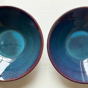 Handmade Stoneware Pasta Bowl: 7.5" Conical Serving Bowl in Night Sky Blue glaze image 2