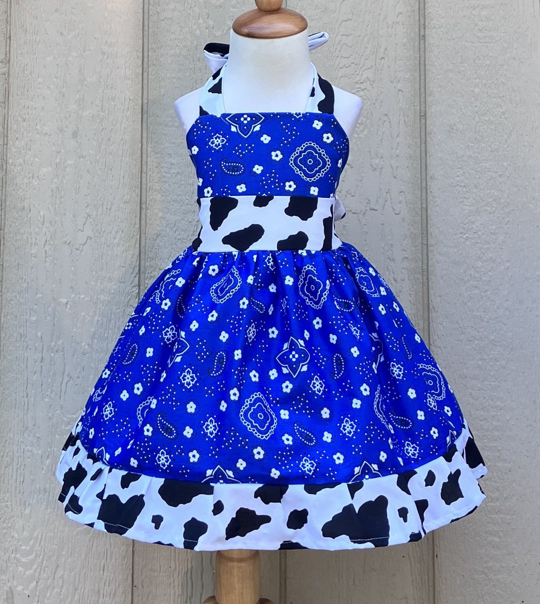 Cowgirl Royal Blue Halter Dress Western Square Dance Girls Etsy