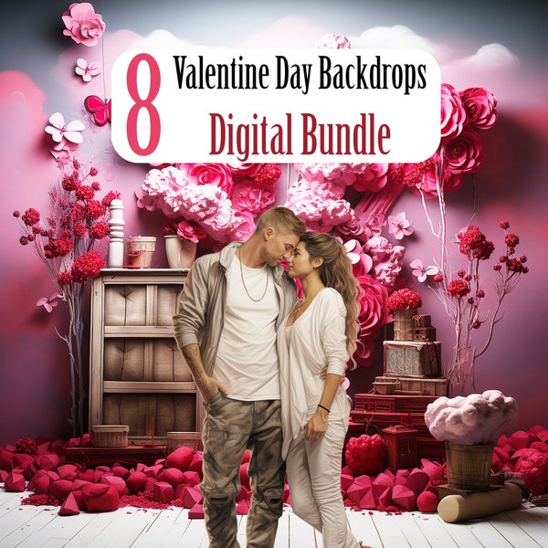 8 Valentine's Day Backdrops - Magical Mesmerizing Overlays for Heartwarming Scenes, Romantic Imagery, Creative Projects, Love-themed Scenes