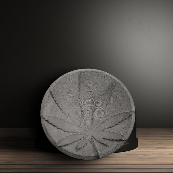 Cendrier en béton de cannabis - Texture de feuille de mauvaises herbes - cendrier de feuille de marijuana en béton fabriqué à la main - cadeau unique pour stoner - - indispensables pour fumeurs