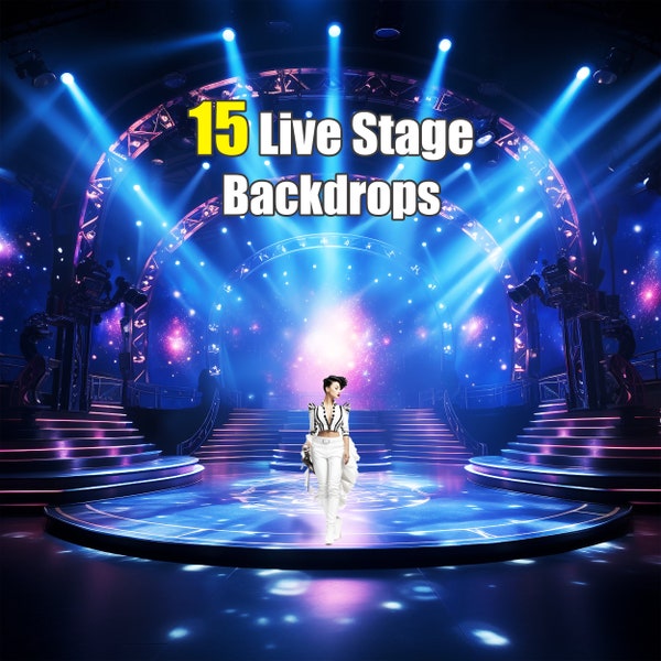 15 Live Show Stage Backdrops - Performer's Backdrops: Spotlight Backgrounds for Composite Images, Stage Singers, and Limelight Moments