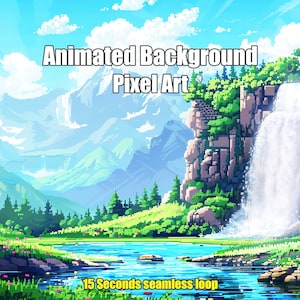 Animated Background - Pixel Art - Retro Pixel Harmony Bliss - Ideal for Twitch Streams, OBS Overlay, and Zoom Backgrounds - Seamless Loop
