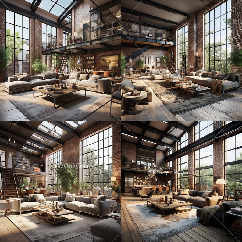 8 Digital Backdrops: Urban Industrial Loft – Ideal for Industrial ...