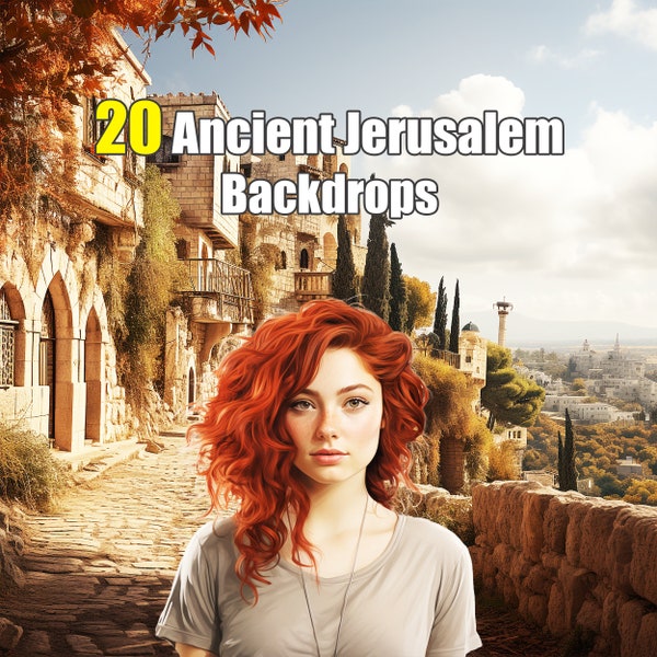 20 Jerusalem Backdrops - Digital Images for Stunning Visuals, Perfect for Event Decor, Artistic Projects, and Historical Presentations