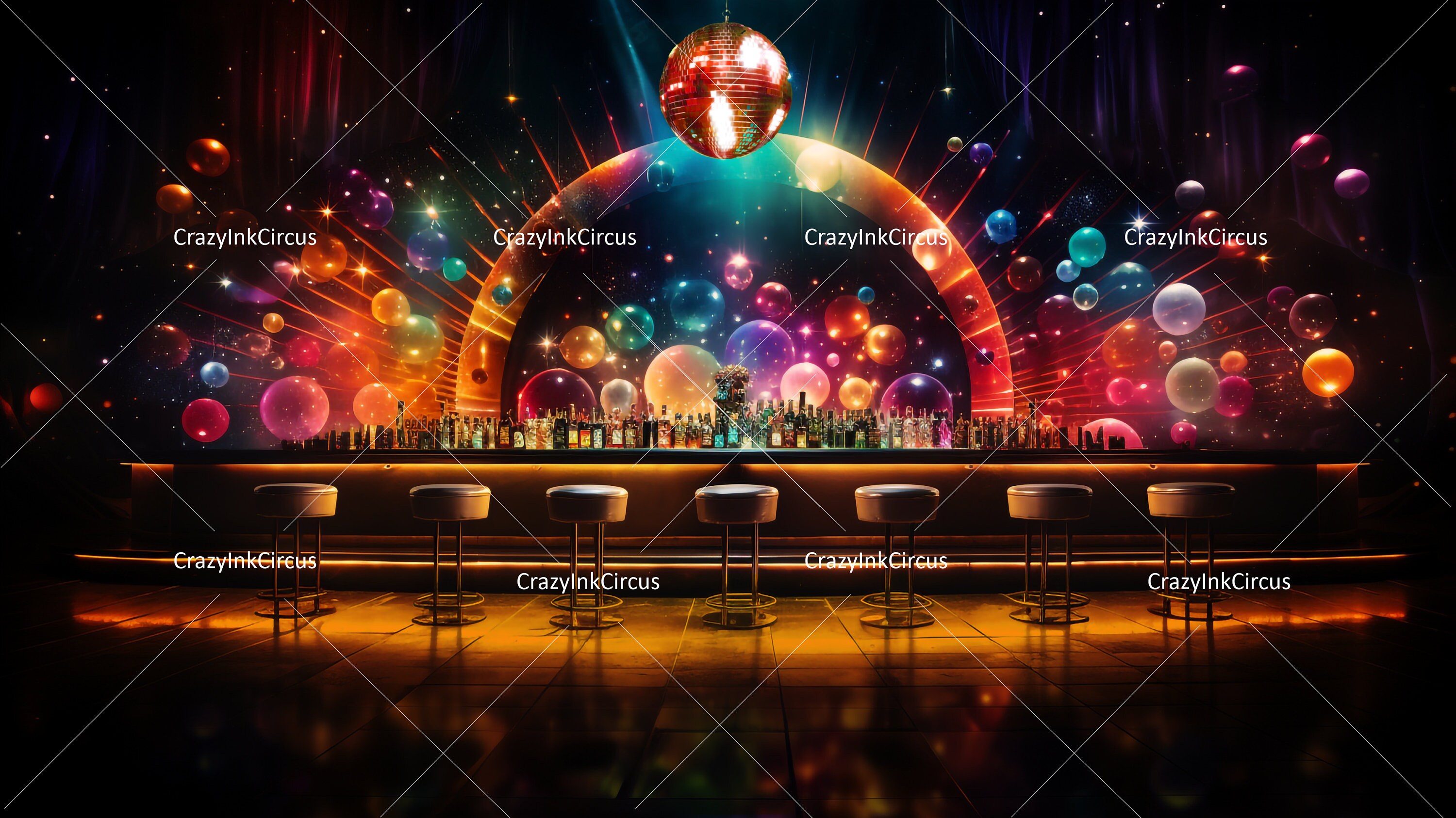 Animated Background Disco Bar Vintage Vibrant Neon Glow Night Dynamic ...