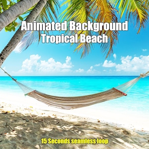 Animated Background - Tropical Beach - Ideal for Zoom Meetings, Twitch Streams, Vtuber Adventures, and OBS Overlays, Broadcasting Background