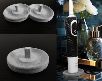 Concrete Oral-B Toothbrush Stand - Single & Dual Holders - Handcrafted Concrete Toothbrush Holder Organizer - Bathroom Accessory Rack