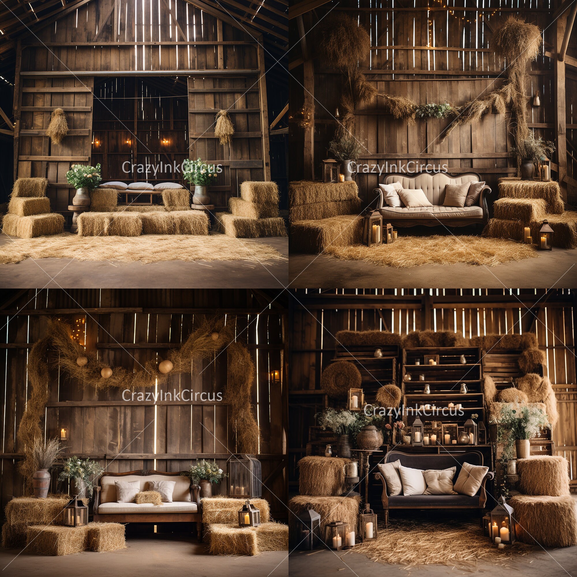 8 Digital Backdrops: Rustic Barn Elegance – Ideal for Barnyard Scenes ...