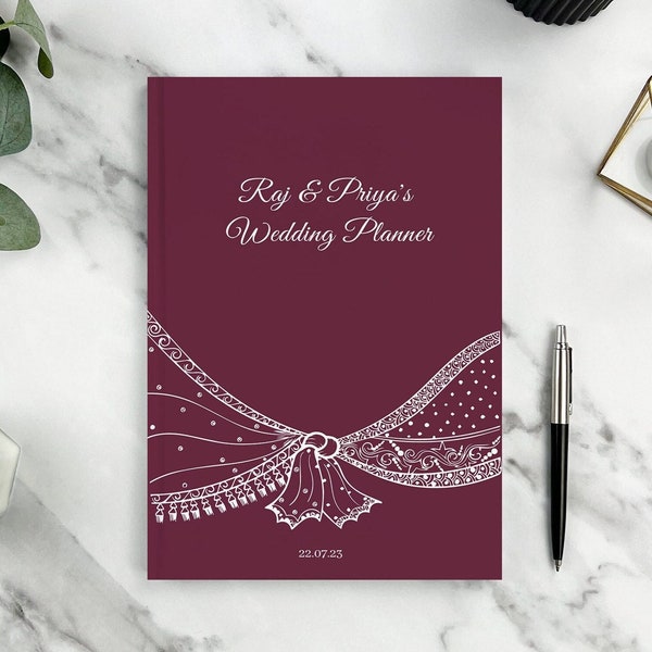 Personalised Hindu/Sikh Wedding Planner | Indian Wedding Planner Book | Engagement Gift | Bride Gift