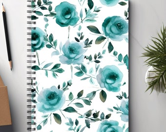 Floral Notebook | Spiral Bound | Ruled line | A5 Notebook | Journal | Perfect For Taking Notes | Use For School/Work | Daily Reflections