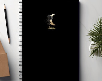 Moon and Stars Notebook | Spiral Bound | Celestial Journal | A5 ...