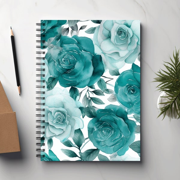 Floral Notebook | Spiral Bound | Ruled line | A5 Notebook | Journal | Perfect For Taking Notes | Use For School/Work | Daily Reflections