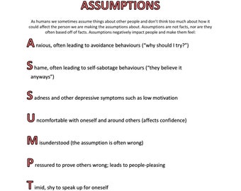 Assumptions Worksheet