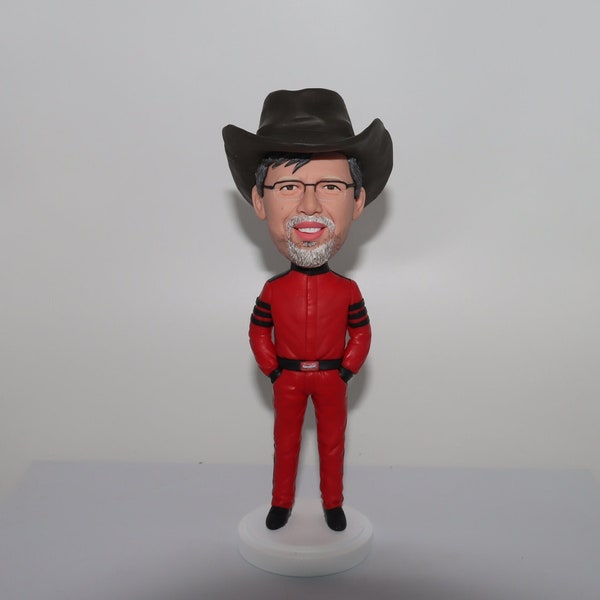 Custom Bobbleheads For Cowboy Boy, Custom Man Bobbleheads For Father Day Gifts, Custom 3D Polymer Clay Figurines