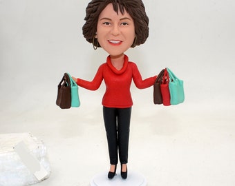 Custom Women Bobbleheads, Custom Mother Bobblehead, Custom Wife Bobbleheads, Personalized Bobblehead From Your Photos