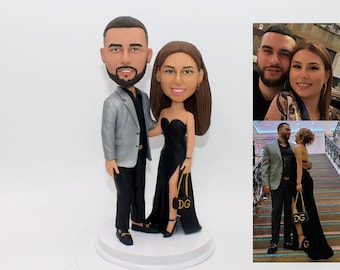 Custom Coupple Bobblehead, Custom Bobblehead Wedding Cake Topper, Custom Couple Bobbleheads, Custom Wedding Figurines For Anniversary Gifts