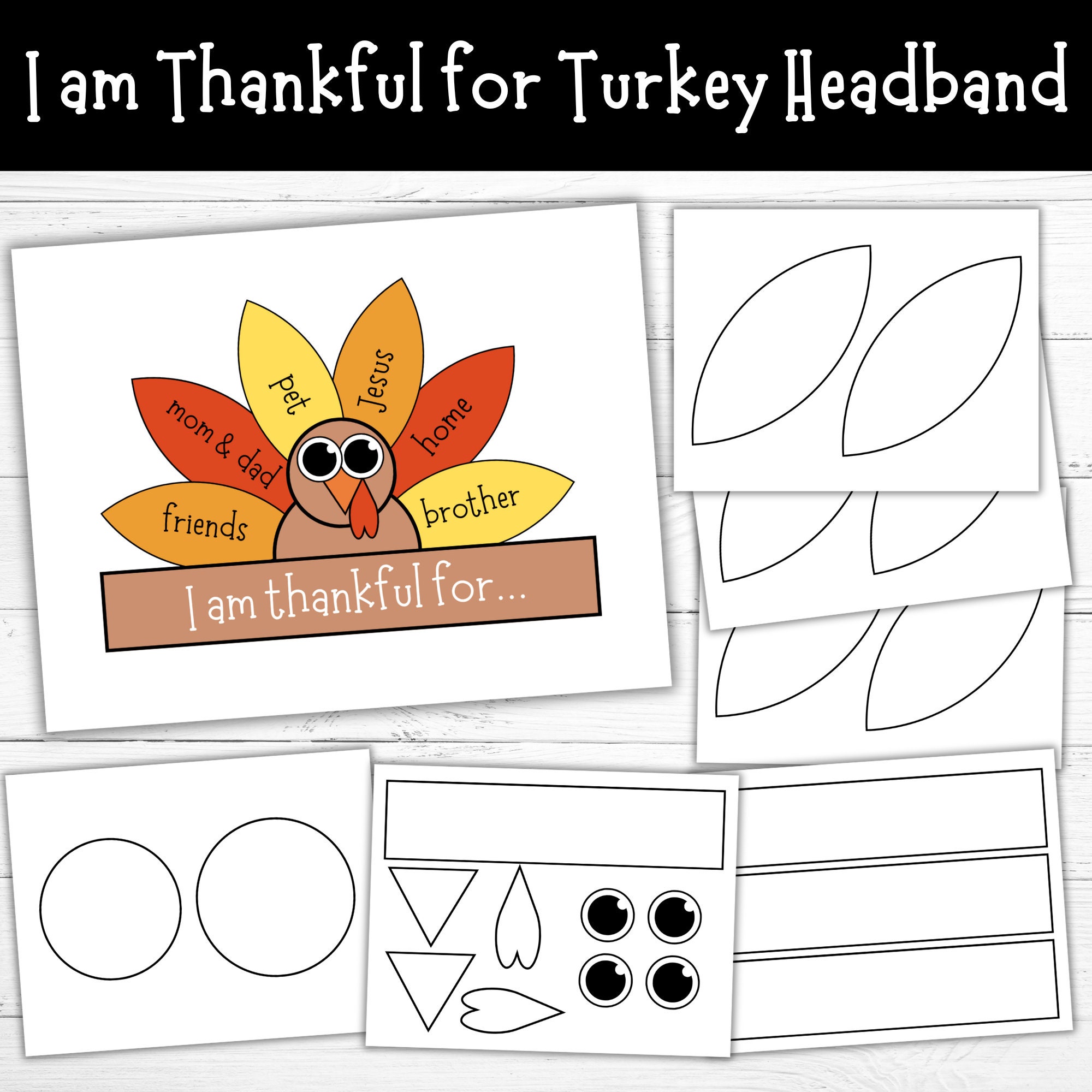 Turkey headband craft turkey hat paper crown thanksgiving turkey