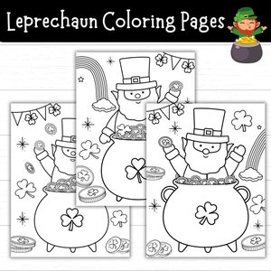 Leprechaun Coloring Pages, Printable Leprechaun Activities, St. Patrick&#39;s Day Printables for Kids, March Activity, Leprechaun Coloring Book