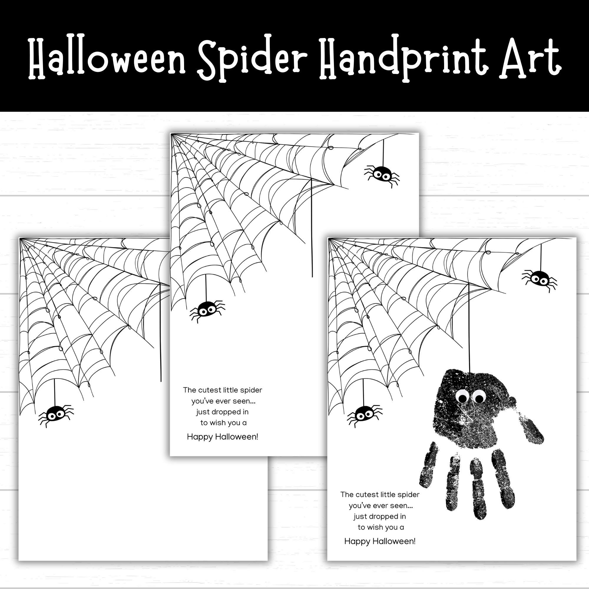 Halloween Spider Handprint Art, Cute Spider Handprint Craft, Happy…