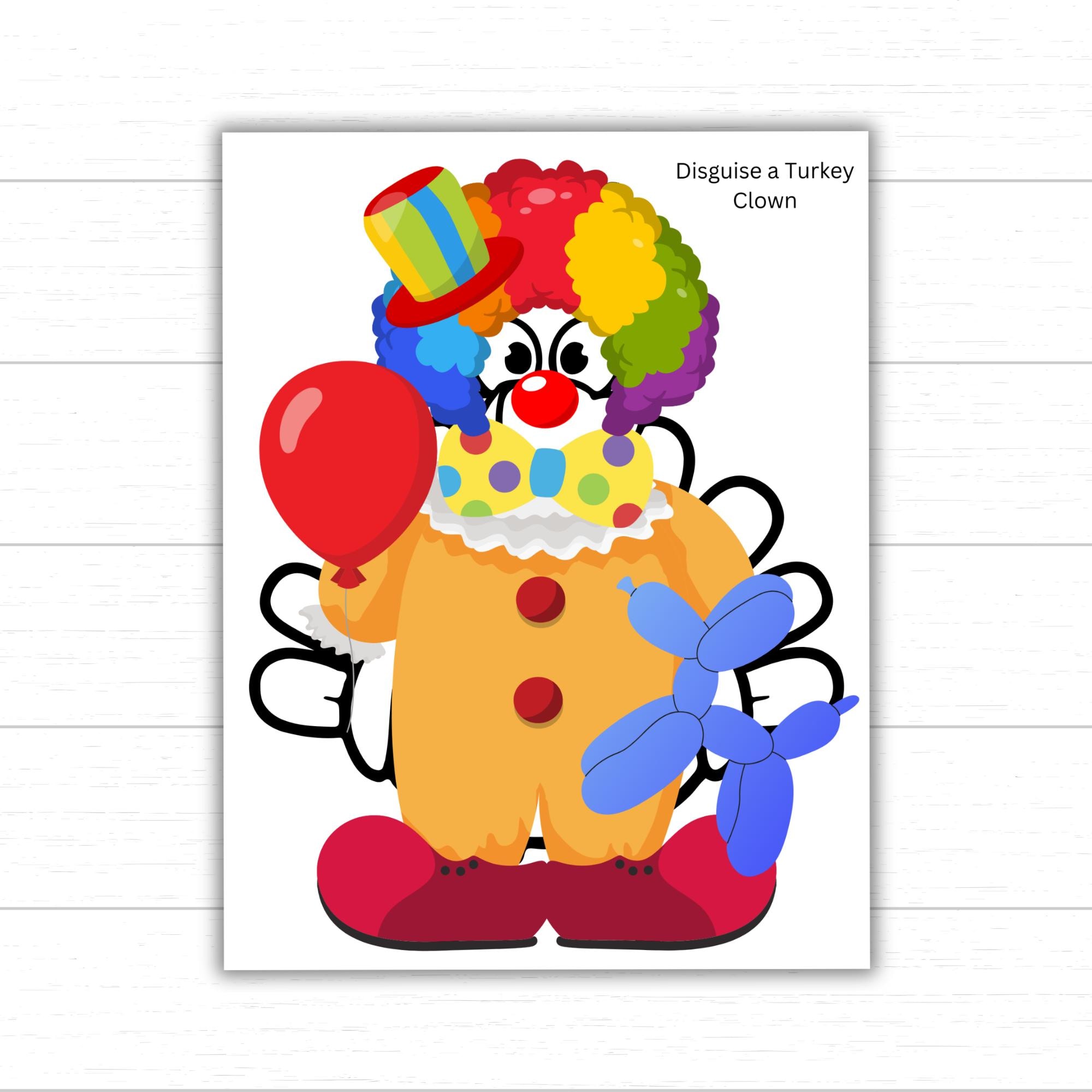 disguise a turkey clown, clown turkey disguise, turkey disguise