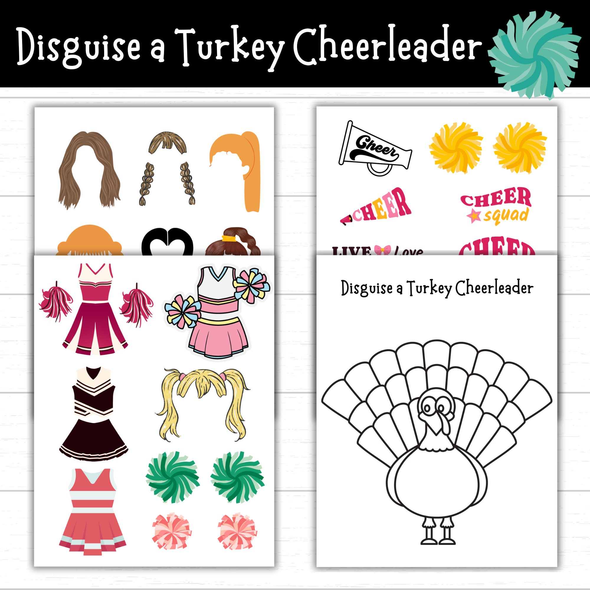 disguise a turkey cheerleader, cheerleader turkey, turkey in