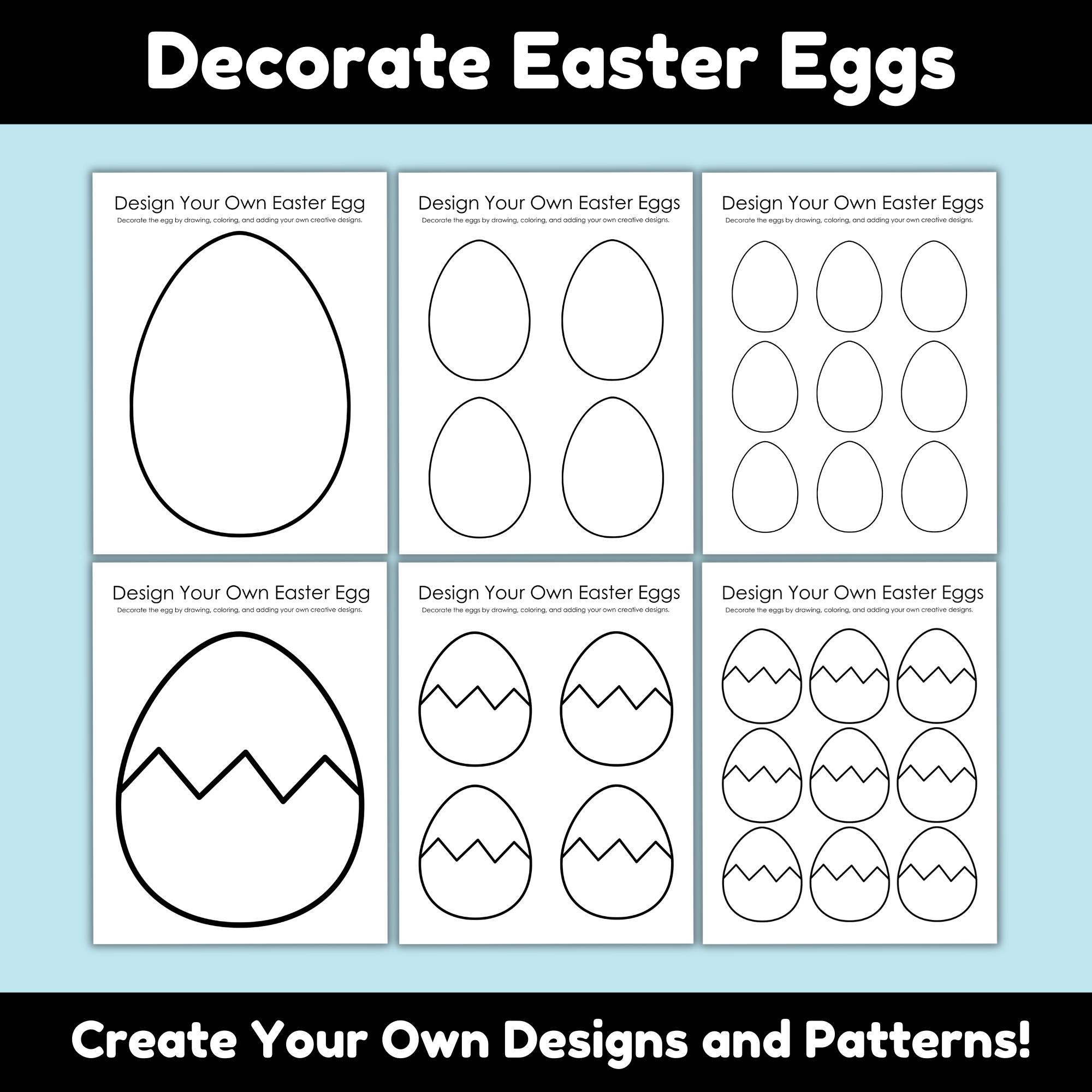 Design Your Own Easter Eggs Printable, Easter Egg Template Pack, Egg ...