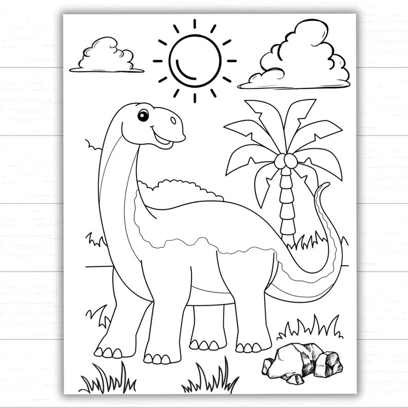 Dinosaur Coloring Pages Printable | Preschool & Kindergarten Activity Pack | Kids Dinosaur Coloring Sheets PDF image 4