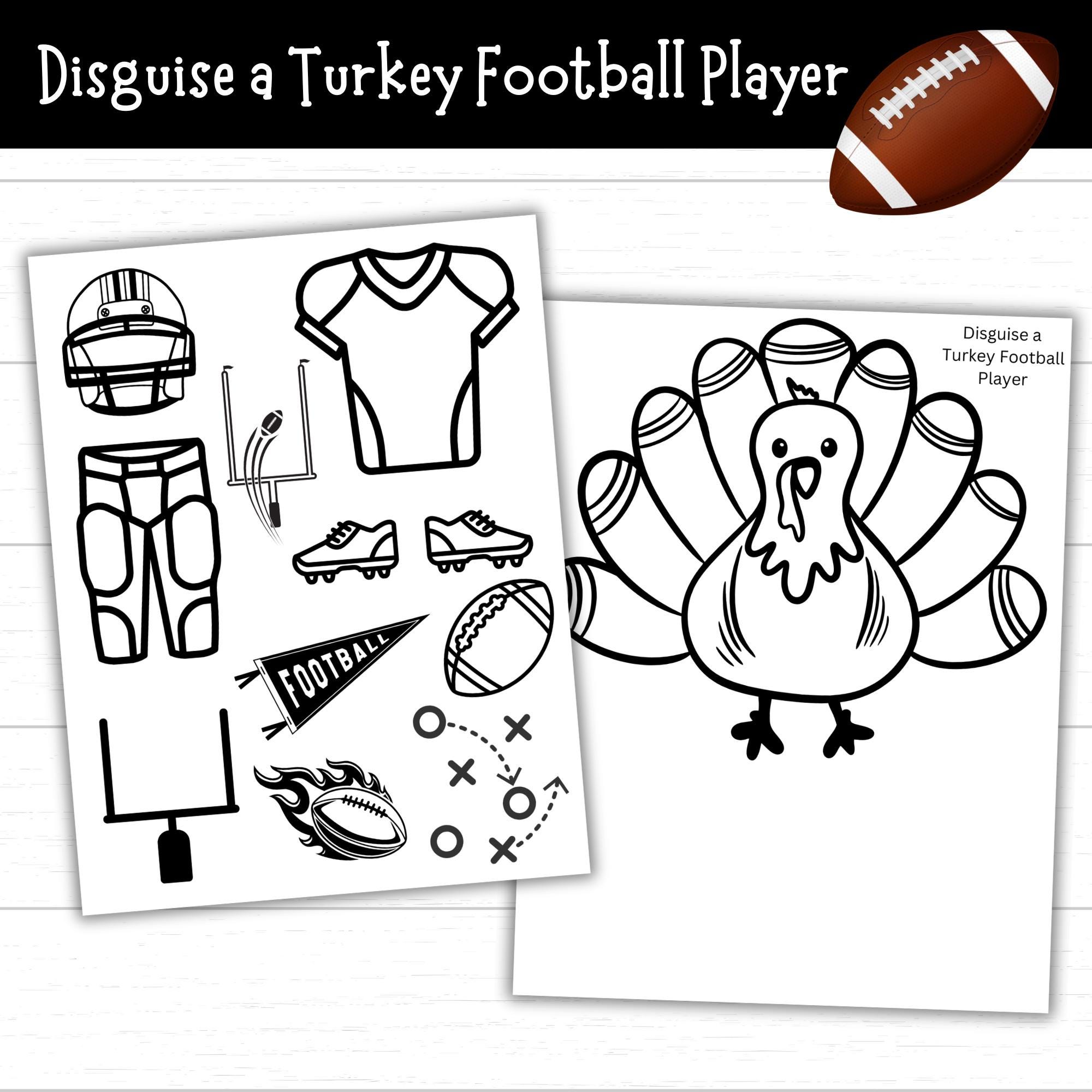 disguise a turkey football player, football turkey, printable