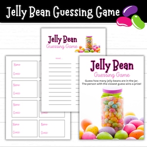 Jelly Bean Guessing Game, Printable Easter Games, Easter Party Games, Easter Activities, Printable Activities for Easter, Spring Party Game