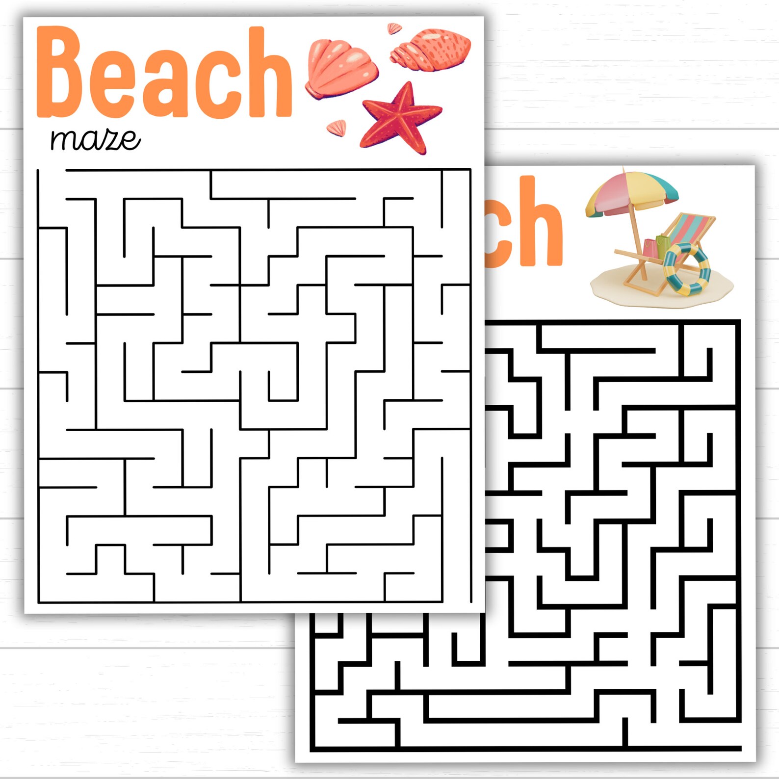 Printable Beach Mazes for Kids, Summer Activity Pack (PDF) - Etsy