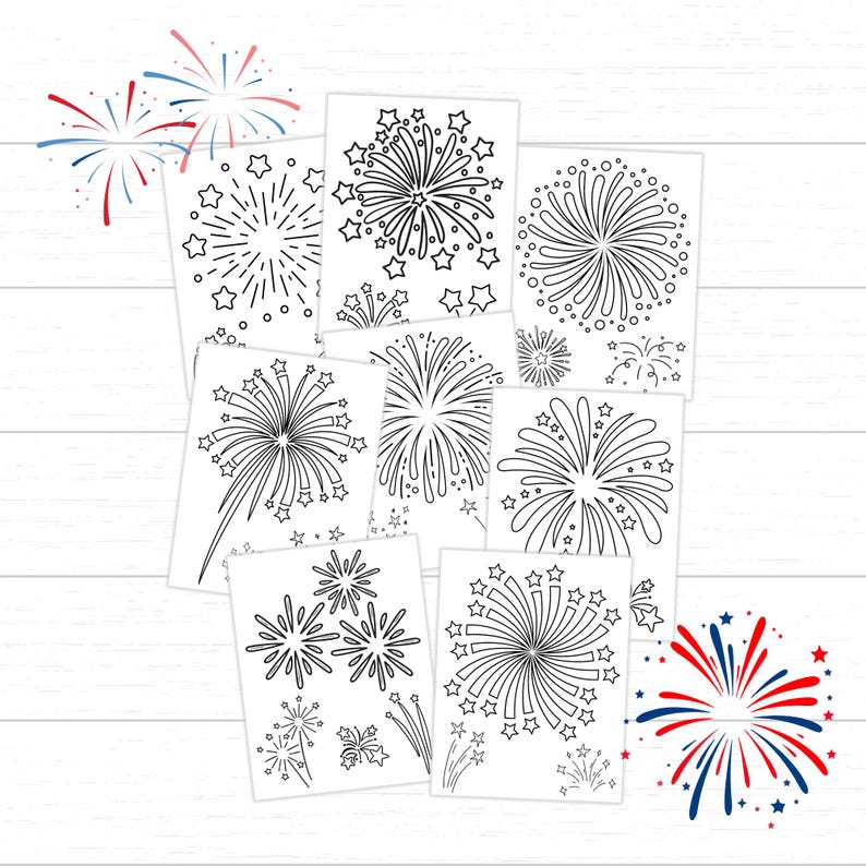 4th of July Coloring Pages Printable | Fireworks Coloring Sheets for ...