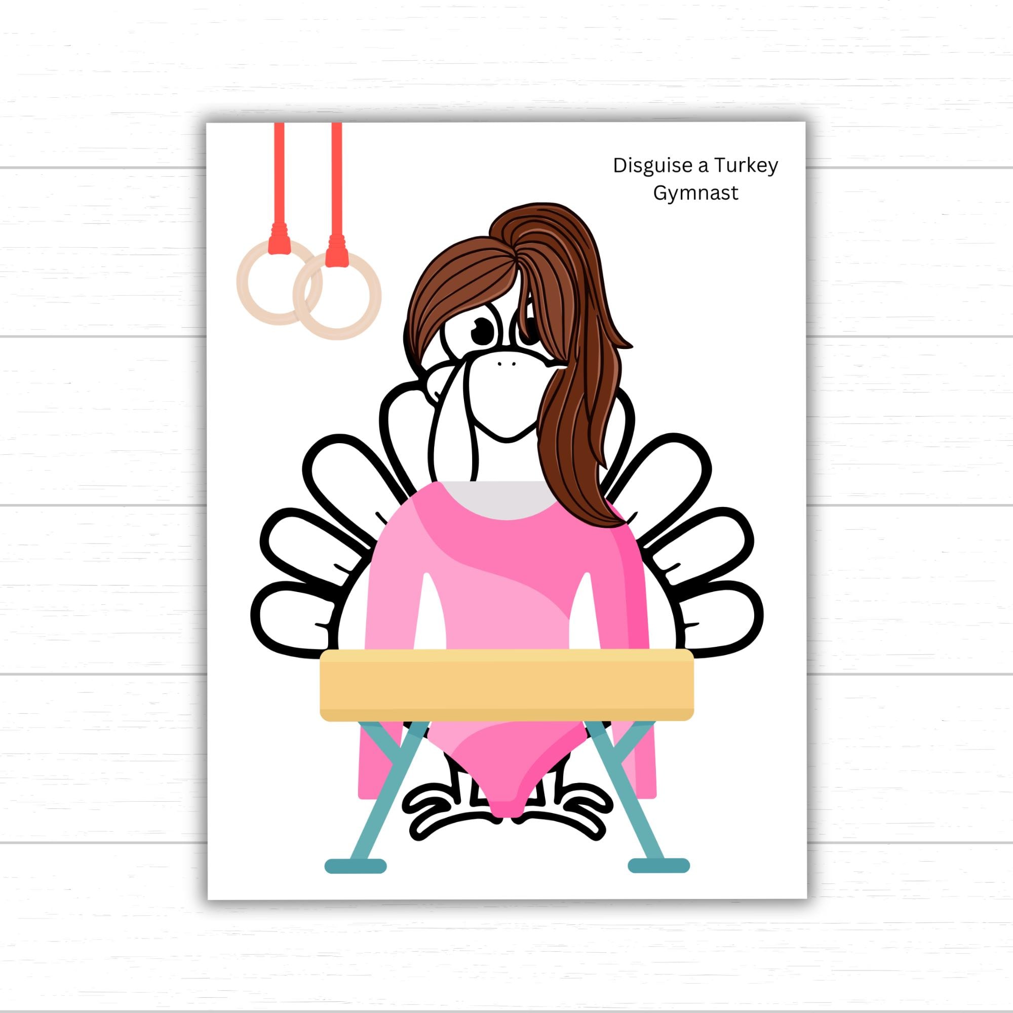 disguise a turkey gymnast, gymnast turkey disguise printable