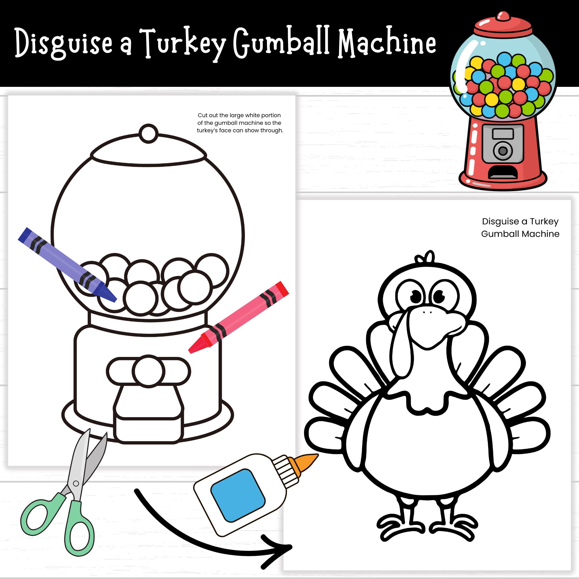 disguise a turkey gumball machine, gumball turkey disguise