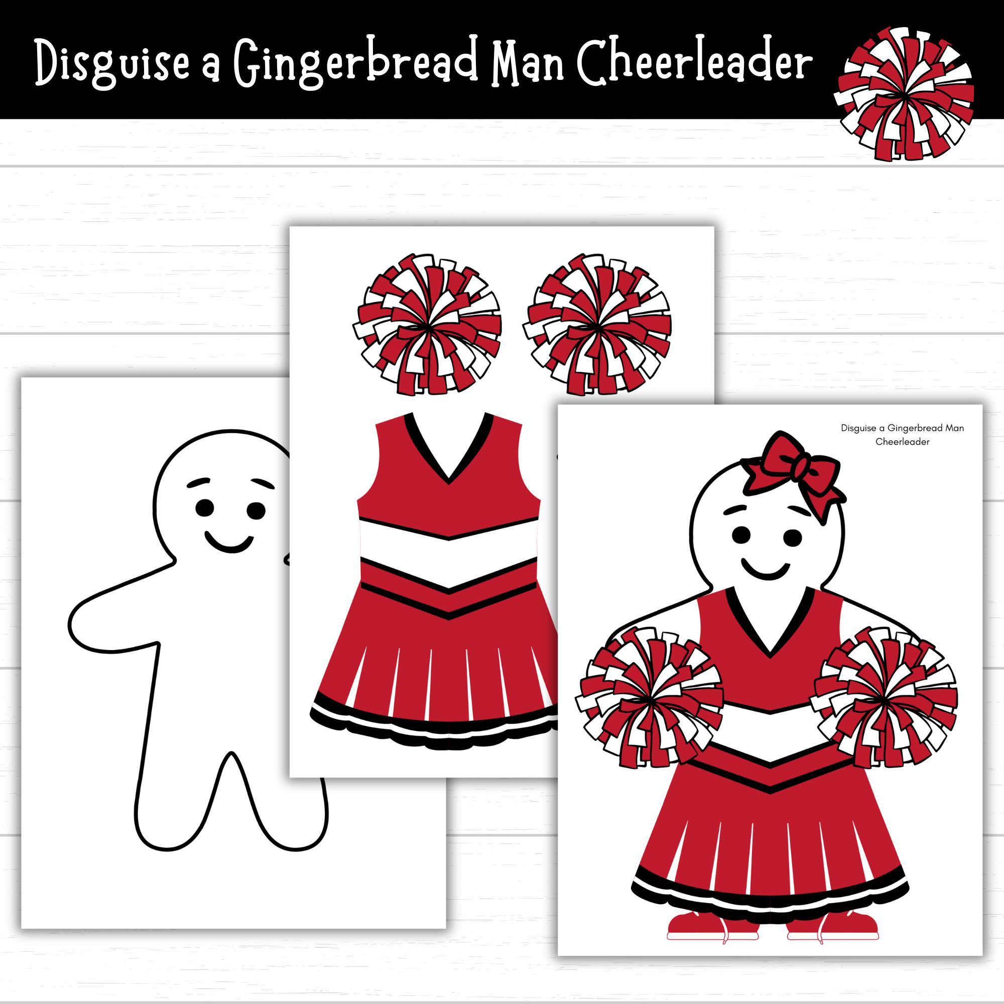 Disguise a Gingerbread Man Cheerleader Craft, Printable Gingerbread…