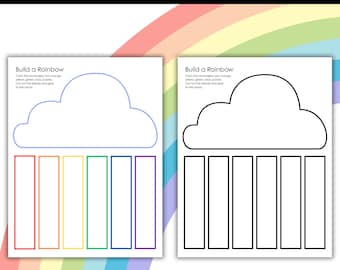 Build a Rainbow Printable Craft for Kids | Spring Coloring Activity | Color, Cut & Glue Rainbow Learning Craft | Preschool Printable