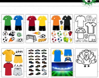 Disguise a Turkey Soccer Player, Soccer Turkey, Sports Turkey, Printable Outfit, Turkey in Disguise, Thanksgiving Activity, Project Idea