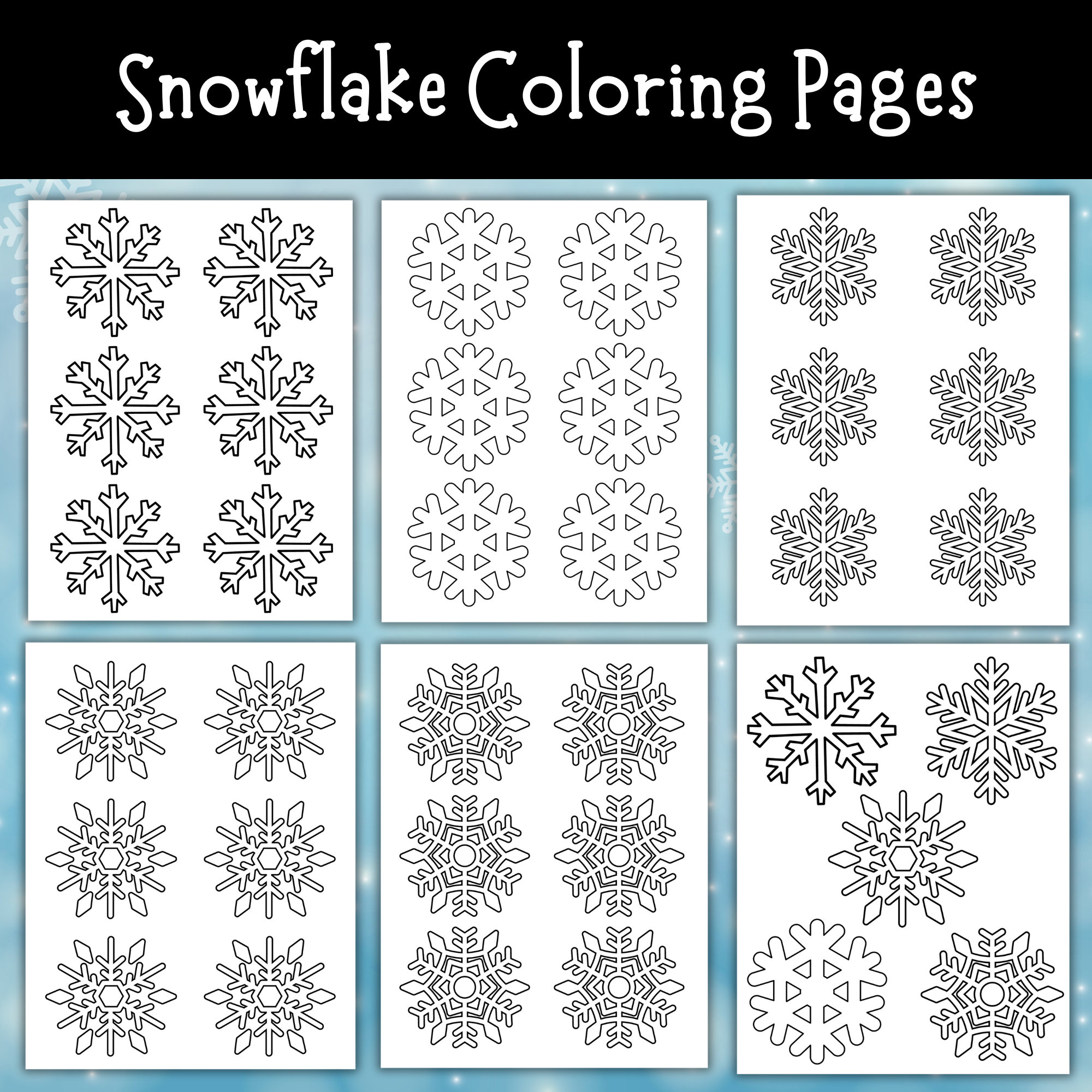 Snowflake Coloring Pages, Snowflakes to Color, Winter Snowflakes ...