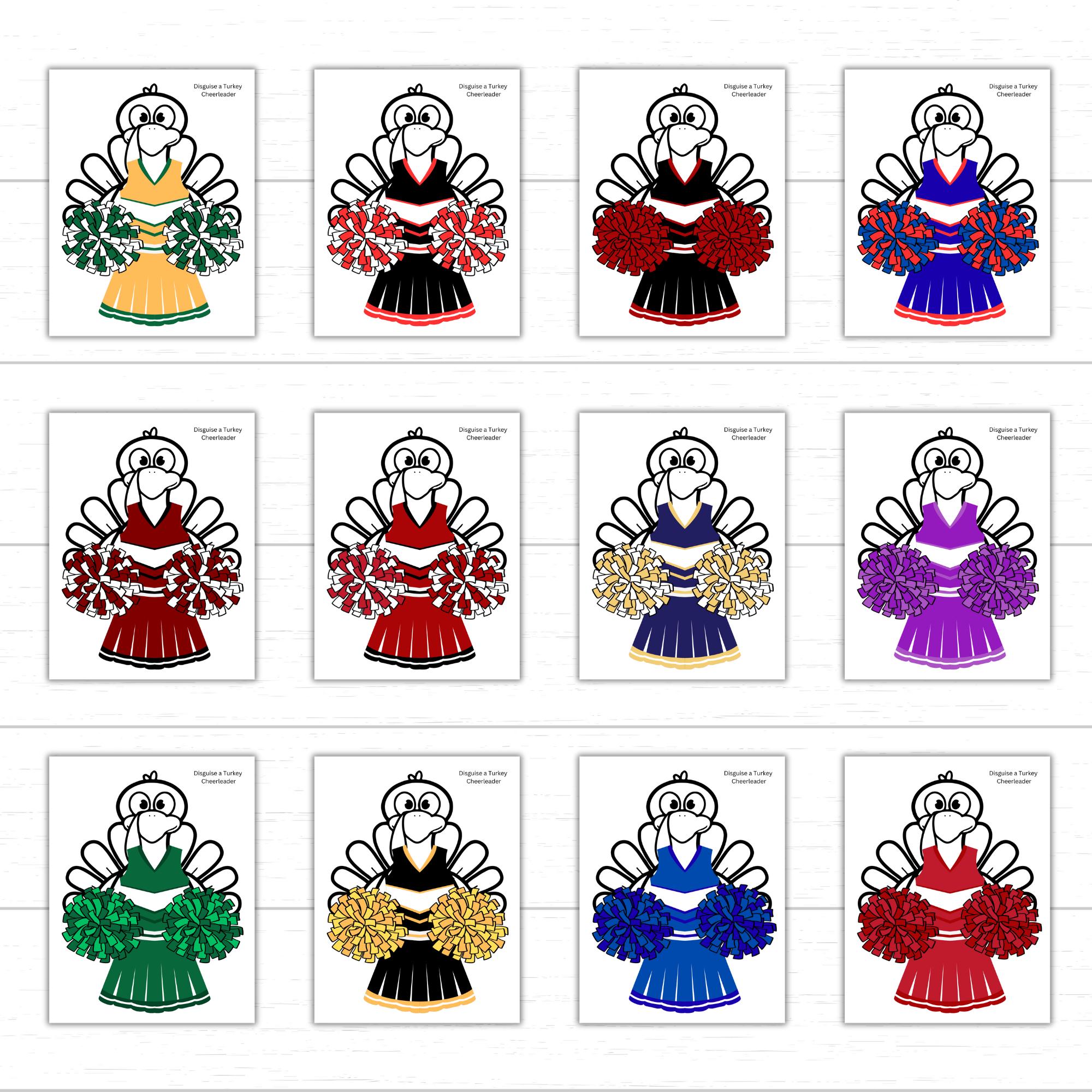 verkleiden sie sich ein türkei cheerleader uniform printable pack