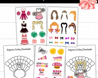 Disguise a Turkey Cheerleader, Cheerleader Turkey, Turkey in Disguise Idea, Disguise a Turkey Ideas, Disguise a Turkey November Craft