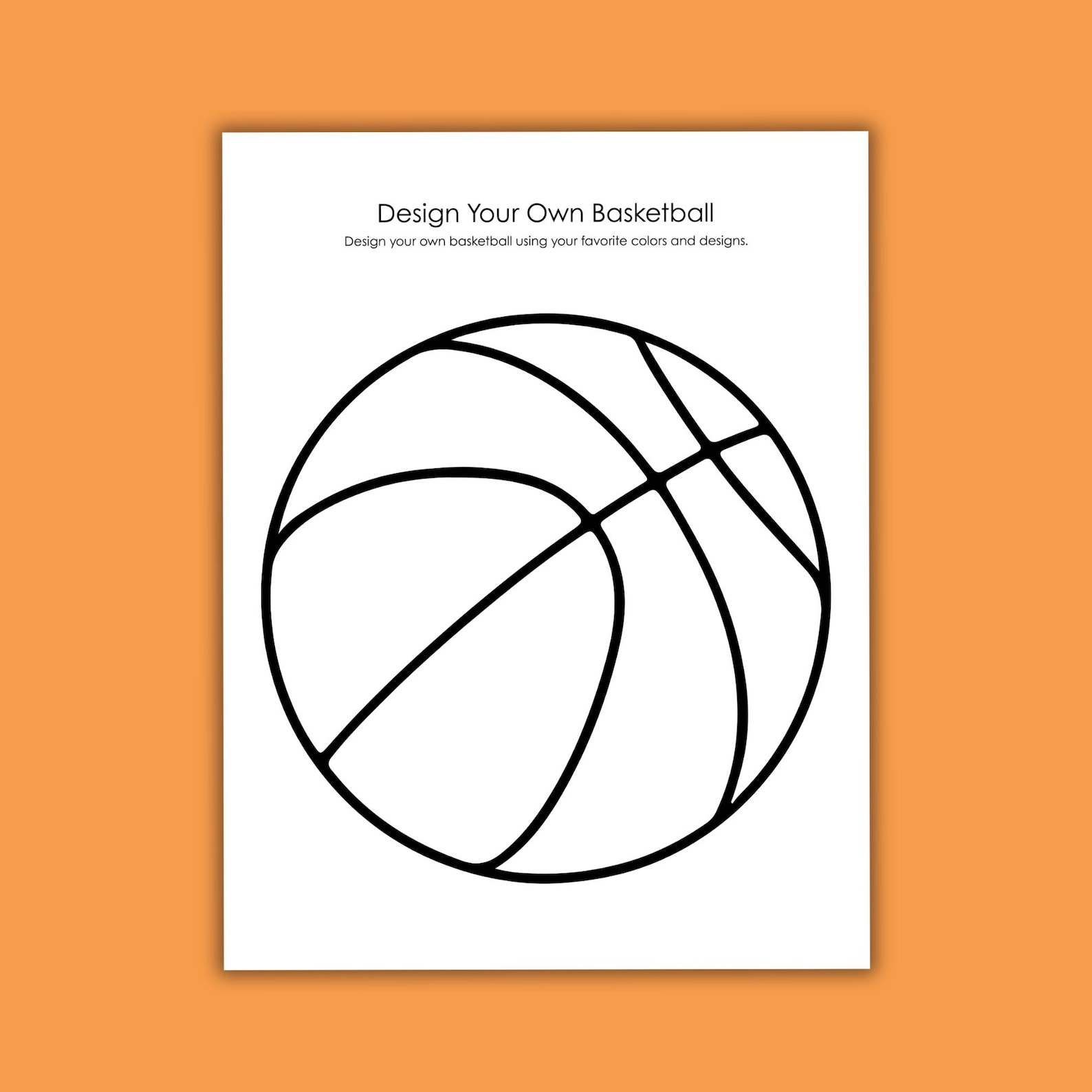 Design Your Own Basketball Uniform Printable Activity Pack for Kids ...
