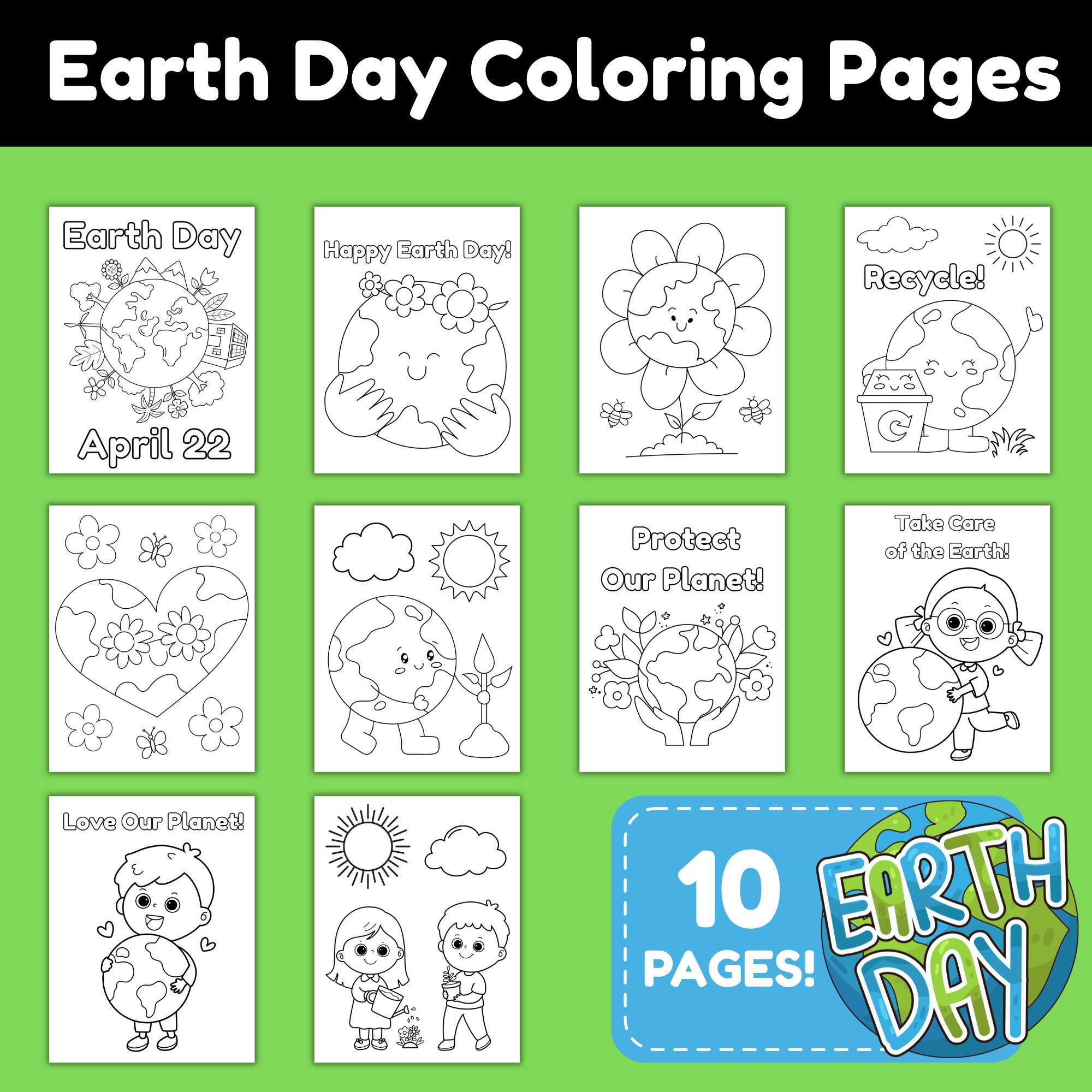 41 Easy Earth Day Crafts And Activities For Kids 38 Earth Day Coloring Pages for Kids Printable, Earth Day Activity…