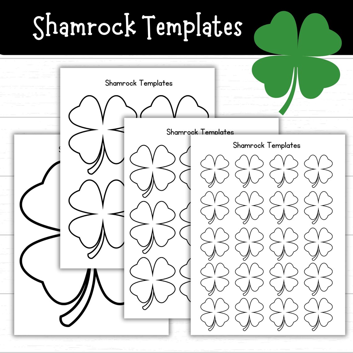 Shamrock Templates, Printable Shamrocks for Crafts and Activities, St